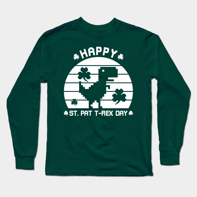 Happy St Patrex Day - St. Patrick's Day Dino (White) Long Sleeve T-Shirt by yoveon